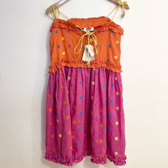 All Things Mochi Nia Tiered Linen Ruffle Mini Dress - Picture 2 of 5